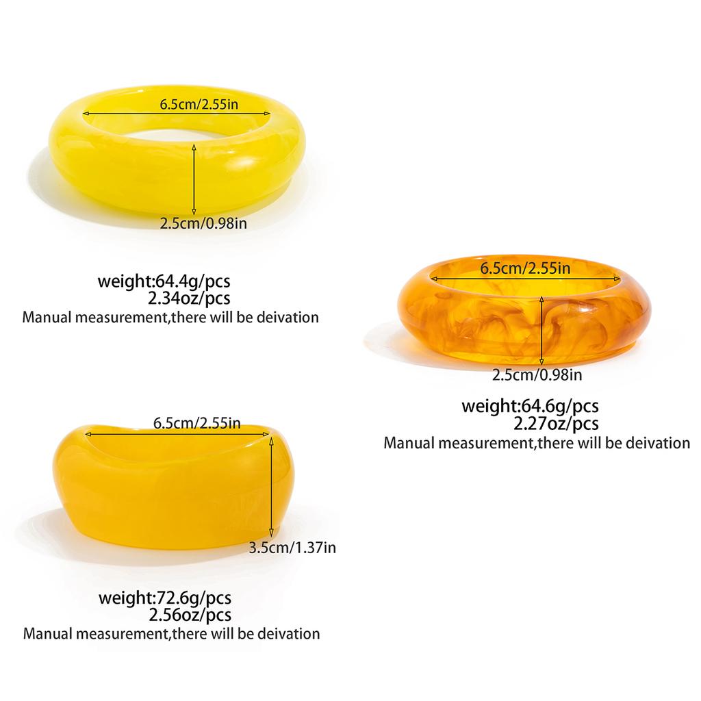 SHIXIN New Fashion Orange Yellow Resin Acrylic Thick Bangle Bracelets for Women Punk Irregular Large Wide Bangle Lady Jewelry