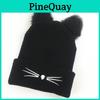 Luxurious Cat Ears Women Hat Knitted Acrylic Warm Winter Beanie Caps For Cold Seasons