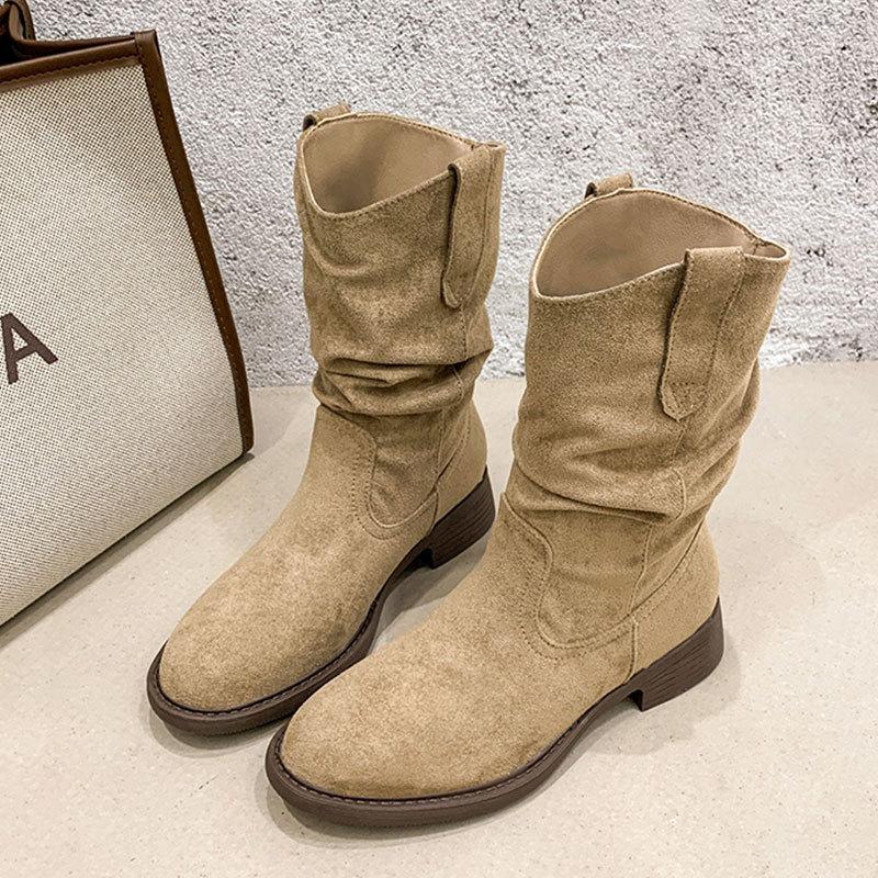 

Maillard полусапоги детские новые весенне-осенние ковбойские сапоги с ворсом, на толстой подошве, ботинки Мартин, одинарные сапоги 40 хаки