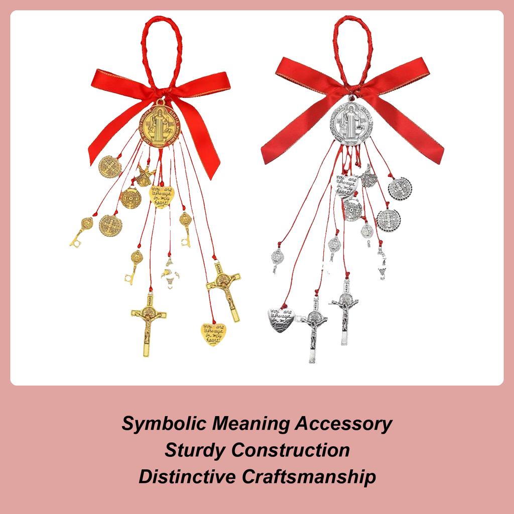 Order of Saint Benedict Protection Blessing Catholic Crucifix Home Door Metal Car Blessing Protection Charm for Window Door