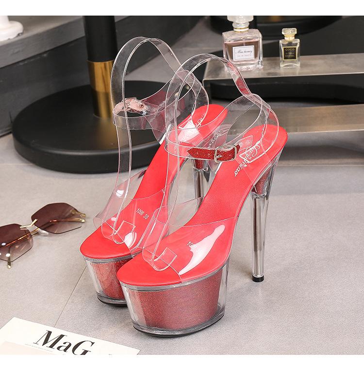 Nachtclub Super High Heels Damen Sandalen Hausschuhe Slide Sandal Platfrom Clear Heels Für 181 Serie 17 cm Absatz 7 cm Plattform LFD