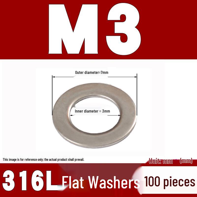 316 Stainless Steel Flat Washer/Gasket for M4-M30 Sizes