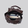 Women's Retro British Style Backpack Simple Fashion Travel Shoulder Bag PU Material Street Trend Zipper Opening Daily Match