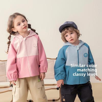 Children's Jackets Boys' Jackets Outdoor Spring and Autumn Girls' Hooded Long-sleeved Tops Autumn Clothing