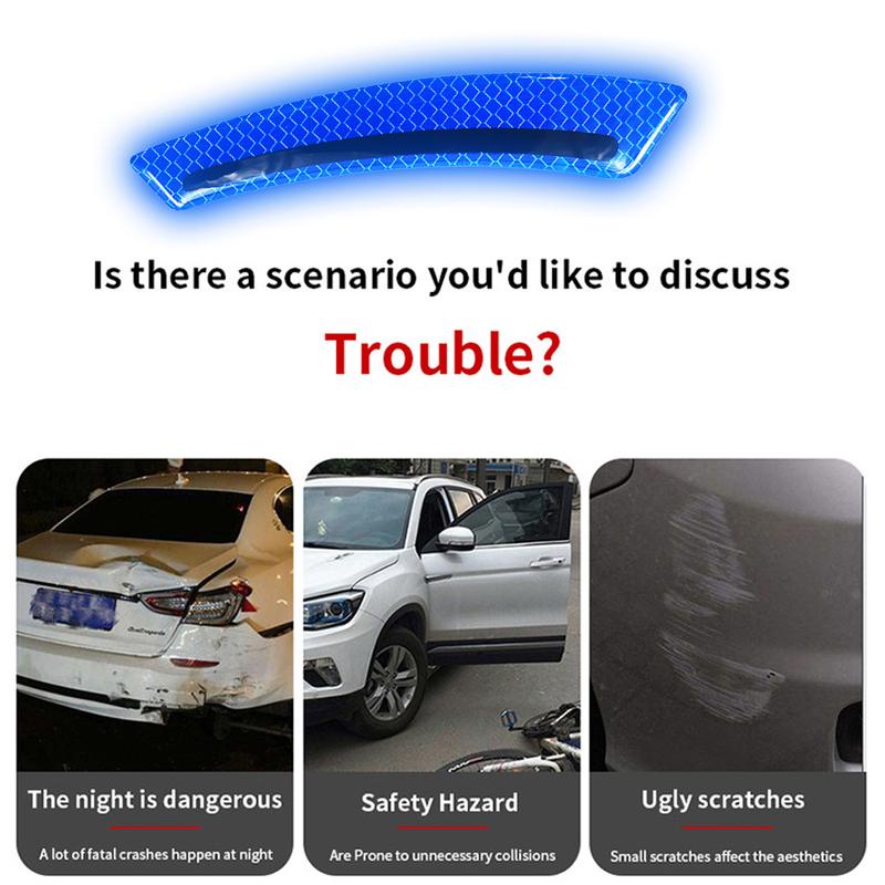 2PCS Reflective Safety Warning Stickers - Car Anti-Collision Strip & Forklift Protective Decorative Decals