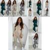 Stylish Women's Ladies Fine Ribbed Frill Peplum Button Loungewear Suit Tracksuit Set For Cozy Comfort