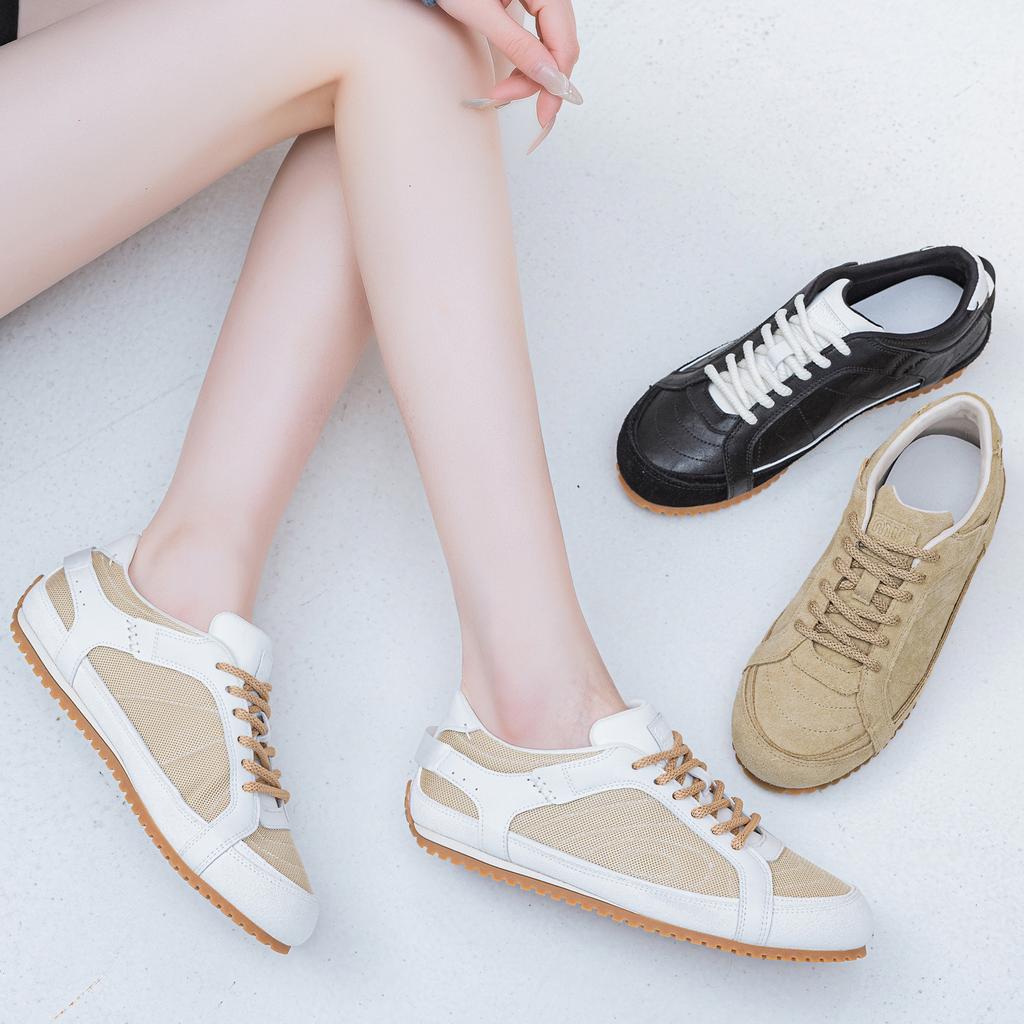 25 summer trendy leather flat-bottomed European station casual women's shoes ins classic versatile breathable fashion moral training shoes women