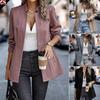 Dames Slim Fit Jacquard Patchwork Woljas - Elegante Verdikte Vest voor Kantoor en Casual Kleding