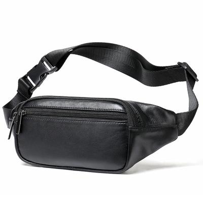 Taška do pasu z ovčí kůže Pánská kožená náprsní taška Outdoor Crossbody taška pro muže Kožená voděodolná brašna na mobil