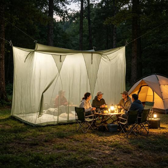 2 Pcs Mosquito Net for Bed Patio 4 Corner Mesh Canopy Large Mosquito Net with 2 Side Openings Hooks for Camping Dormitory Home Outdoor
