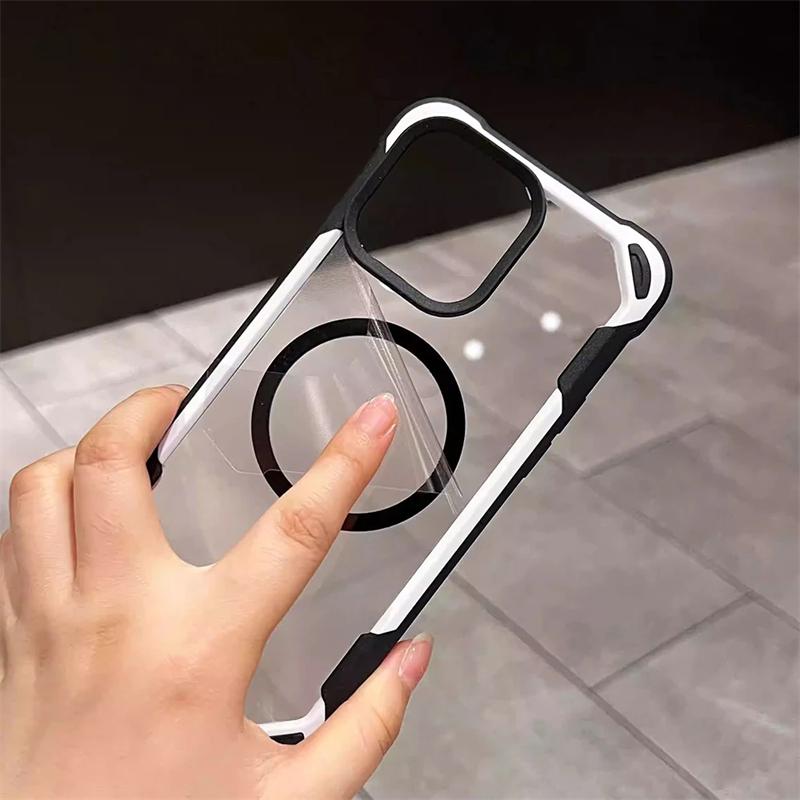 Cute Panda Transparent Phone Case For iPhone 17 11 12 13 14 15 16 Pro Max Air 14 15 Plus 16E For Magsafe Wireless Charger Protector Cover