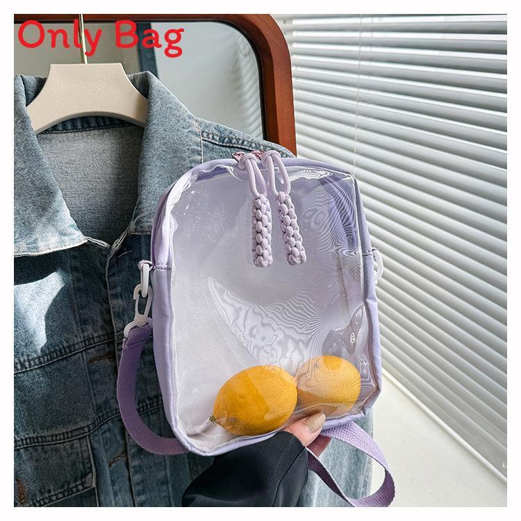 Nylon Casual Fashion Small Square Shoulder Bag With Zipper Closure For Daily Use