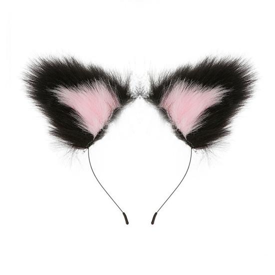 Plush Cat Ear Headband Durable Metal Hairband Versatile Design Hair Hoop Cosplay Props Hair Accessory