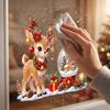Christmas Window Clings Cling, PVC Waterproof Santa Claus/ Elf Snowman/Elk/House Stickers, Reusable Easy Peel And Stick Holiday Decor Glass