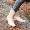 Fashion Medium Tube Rain Shoes Women's Pvc Non-slip Rain Boots Women's Water Shoes New Rubber Shoes Water Boots Kitchen Overshoes
