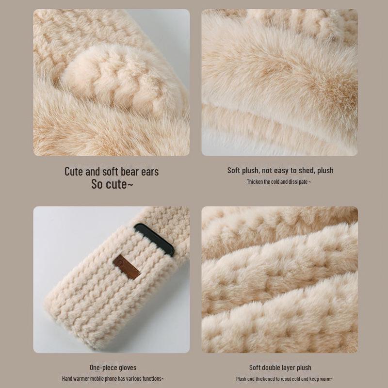 Damen Winter 2023 Samt Hut & Schal Kombi – Plüschig, Warm & Vielseitig für Outdoor Radfahren