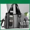Borsa a Tote in PU da Donna con Cuciture a Punto Zigzag e Chiusura a Zip per Uso Quotidiano