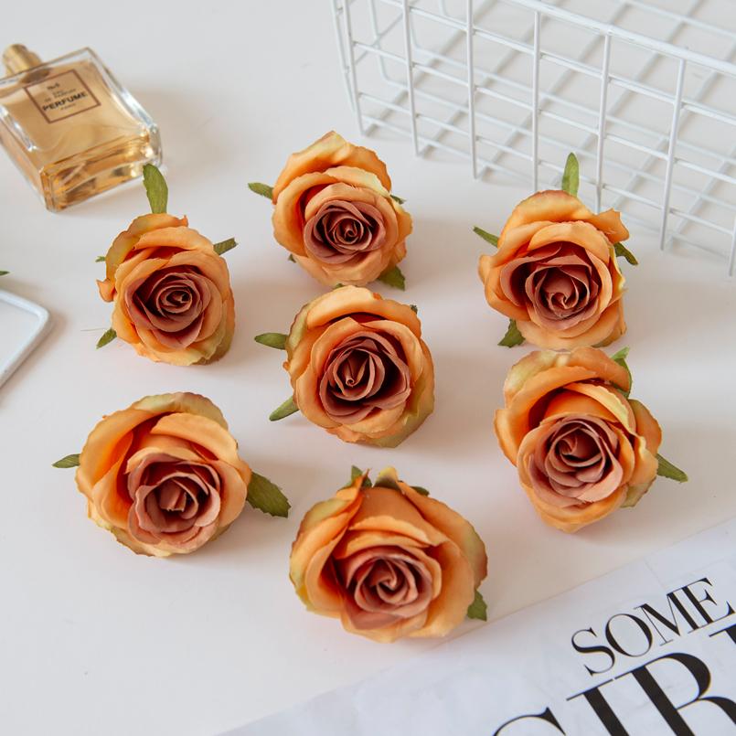 5/10Pcs Artificial Flowers Wall Silk Roses Cheap Diy Gifts Box Valentine's Day Present Home Decor Christmas Wedding Decorative