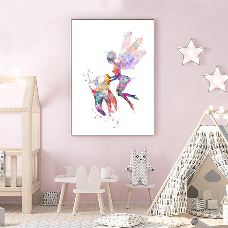 Hygienist Dental Art Tooth Fairy Clinic Watercolor Teeth Canvas Print Wall Pictures Decor Canvas Painting Wall Art Poster Dental