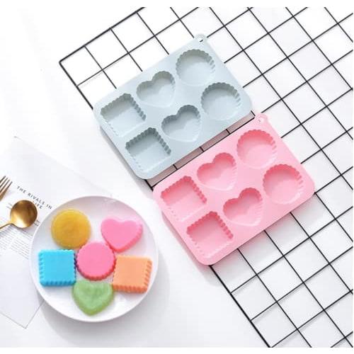 Silicone Molds: Round, Heart, Square, Extra Large, Jagged, Round, Heart, and Square Biscuit Molds. Perfect for DIY Handmade Chocolate, Sweets, Baked G