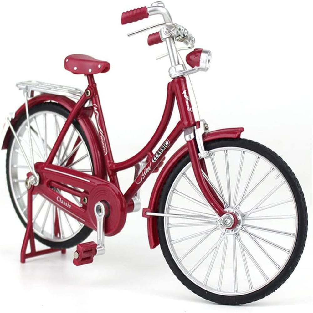 Modelo de Bicicleta Retro de Metal 1:10 Mini Bicicletas Artesanías de Escritorio Bicicleta Clásica Juguete Accesorio para Casa de Muñecas Decoración del Hogar Juguetes para Niños
