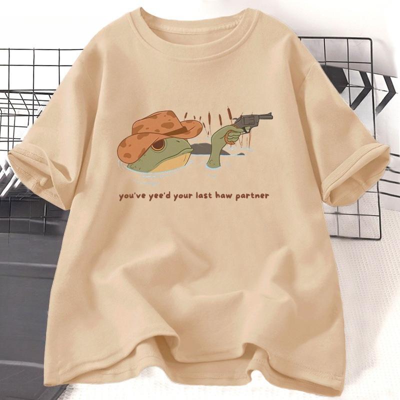 You Just Yeed Your Last Haw TShirt WOMEN Unisex Cowboy Frog T Shirt Funny Toad Lover Tshirt Cotton Round Neck Short Sleeve Tees