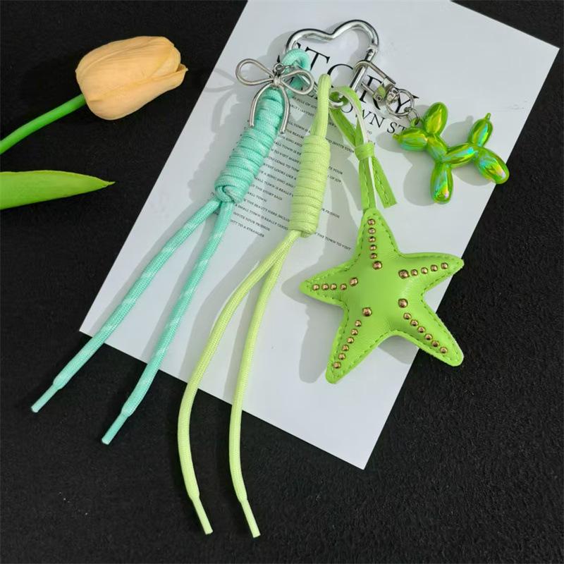 1pc Trendy Starfish Colored Braided Rope for Women with Cute Charm, Decorative Accessory for Keys,Bags & Backpacks Gift Bag Charm