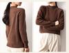 Women's Yak Wool Cable Knit Sweater, Autumn 2026, Half-High Neck, Elegant Style, Solid Color, Thick Pullover Sweater