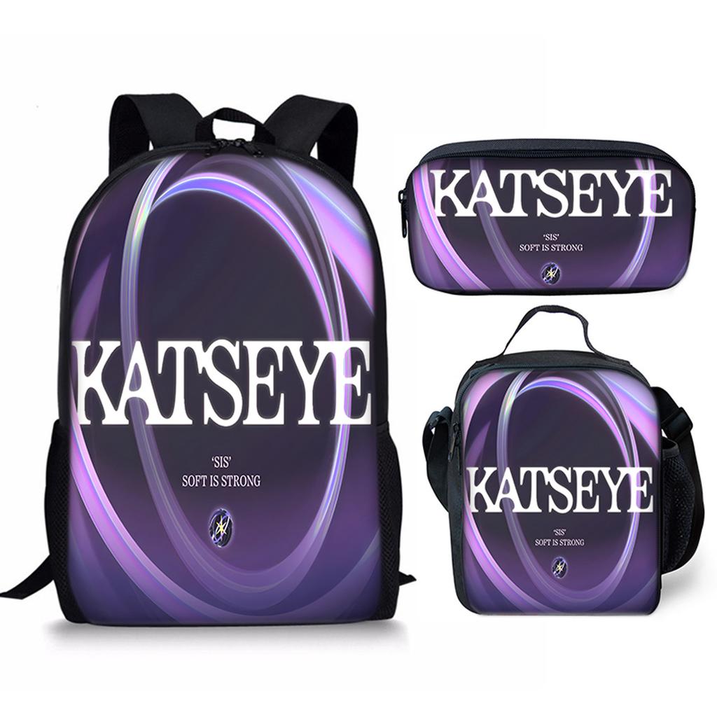 Luxury Popular Funny Novelty Kpop Katseye 3D Print 3pcs/Set pupil School Bags Laptop Daypack Backpack Lunch bag Pencil Case