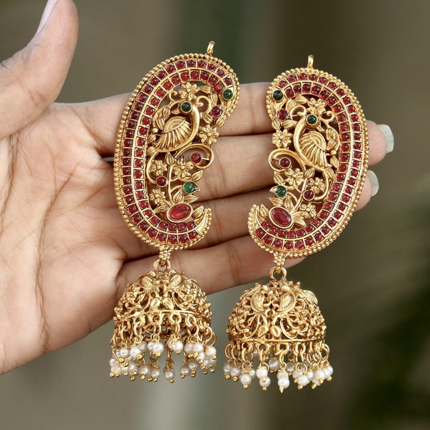 Последние стильные модные традиционные серьги-джумка с павлинами для женщин и девочек