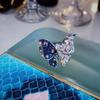 Modetrend Stereoskopischer Schmetterling Öffnend Verstellbares Ringlicht Luxus Cooler Stil Blau Weiß Damen Persönlichkeitsring