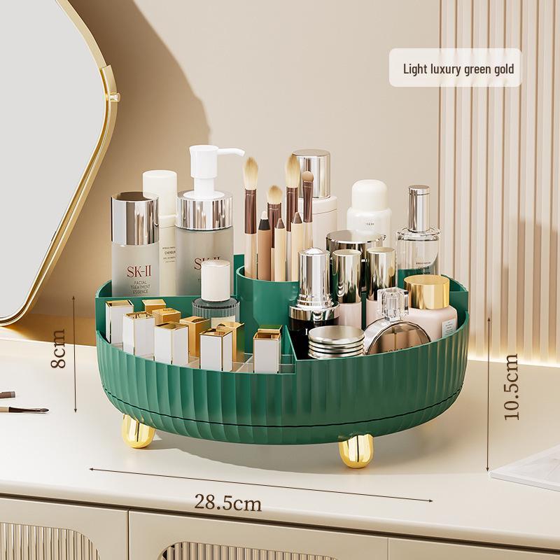 

Rotating Luxury Makeup Organizer - Transparent Shelf for Bedroom or Dressing Table