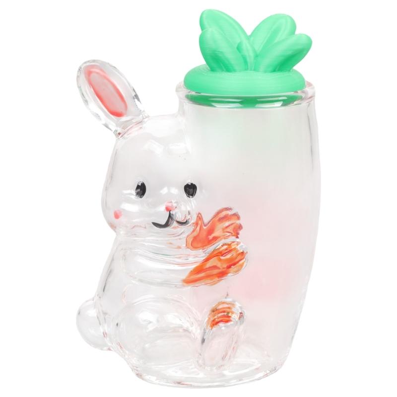 Functional Glass Clear Candy Jar With Easter Rabbit Chick Eggs Sculpture For Storing Sweets And Enhancing Table Setting