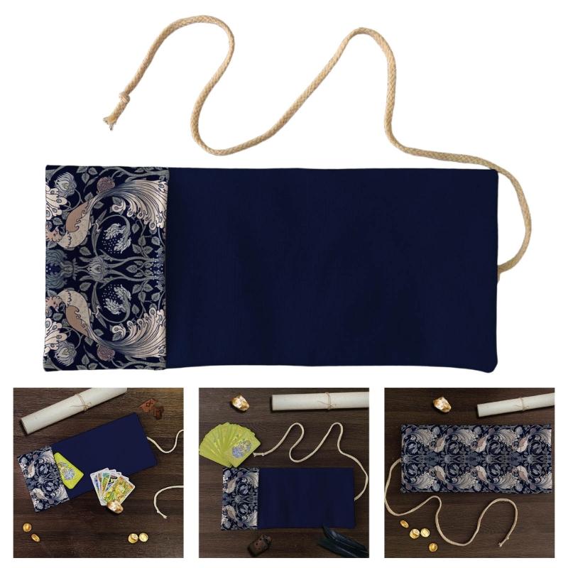 Rolls Up Tarots Bag Game Card Storage Pouches Table Divinations Card Organizers Game Card Bag Foldable Card Sleeve