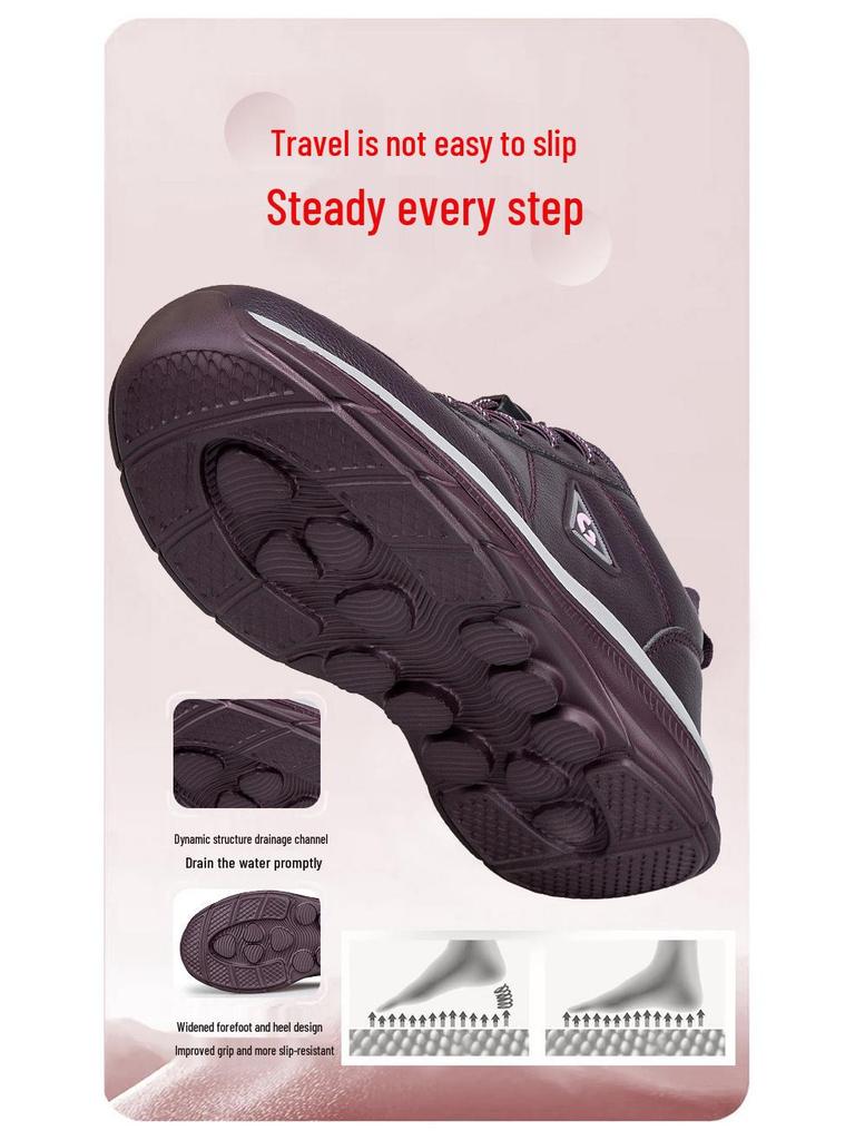 2025 Women's Genuine Leather Waterproof Non-Slip Casual Shoes for Middle-Aged & Elderly