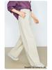 Yi Fei Women's Autumn 2025 Cream White Curved & Straight Leg Wide Denim Pants