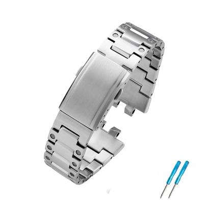 Fits GM-B2100 Double Convex Stainless Steel Watch Strap (Men's) (Silver, GM-B2100)