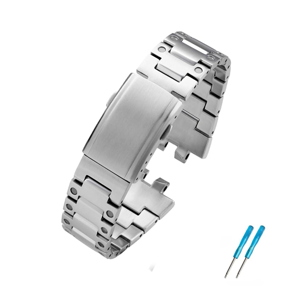 

Fits GM-B2100 Double Convex Stainless Steel Watch Strap (Men s) (Silver, GM-B2100)