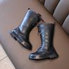 Girls Snow Boots PU Leather Solid Children Shoes Fashion Zipper Knee-high Kids Boots for Boys Kids Winter Boots Size 26-36