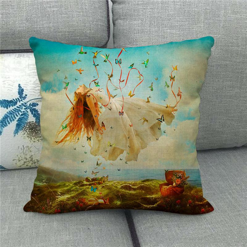Creative Cartoon Illustration Star Map Digital Printing Short Plush Pillow Covers For Car Sofa Office Cushion Cover Home Goods