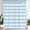 Modern Blue Stripes Printed Polyester Shower Curtain Bathroom Curtain,Hanging Curtain 12 Hooks Decoration Machine Washable