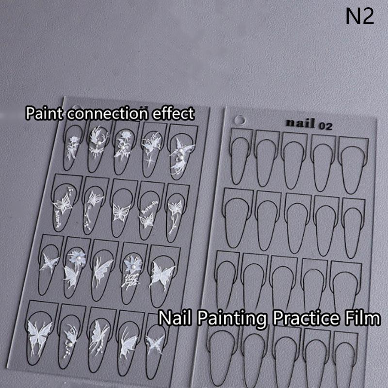 Wiederverwendbares Acryl Nail Art Malpapier Nail Art Übungs-Trainingsmatte Maniküre Blume Linienzeichnung Übungswerkzeug