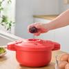 Microwave Pressure Cooker 2.3L Rice Steamer Pot With Anti Scald Handles Heat Resistant Plastic Cookware For Kitchen