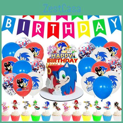 Desenho Animado Balão Azul Cão Rosa Topper de Bolo Decoração de Festa de Aniversário