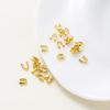 100pcs/lot 14K 18K Gold Plated 4mm U Shape Cord Wire Guard Protectors String Connectors Loops For DIY Jewelry Handmade Findings