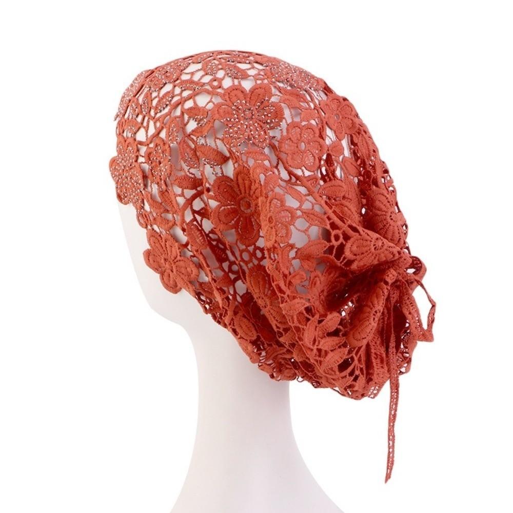 Single Layer Knit Beanies Dual-use Weave Cap Retro Crochet Hollow Knitted Hat Ladies