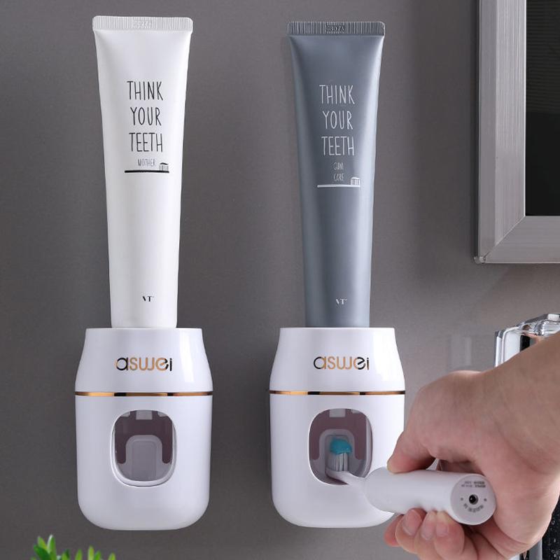 Upgrade Your Bathroom With This 1Pc Toothpaste Squeezer And Storage Rack - Automatic Toothpaste Refills Made Easy!