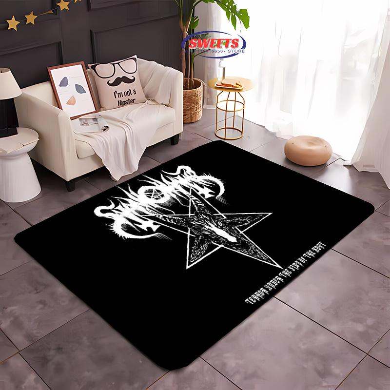 3D Mysterious Goat Pattern Carpet for Living Room Bedroom Hallway Long Strip Anti-slip Soft Area Rug Sofa Doormat Home Decor Mat