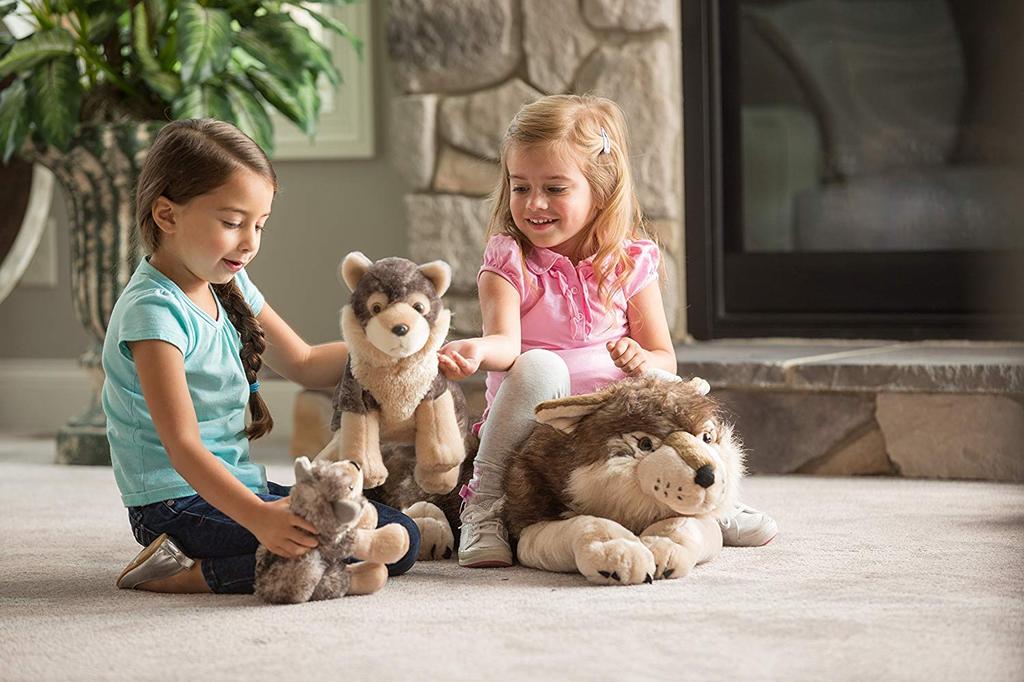 Wild Republic Wolf Plush Realistic Soft W18 x D38 x H26cm Toy, Material, Cuddlekins, (10963)