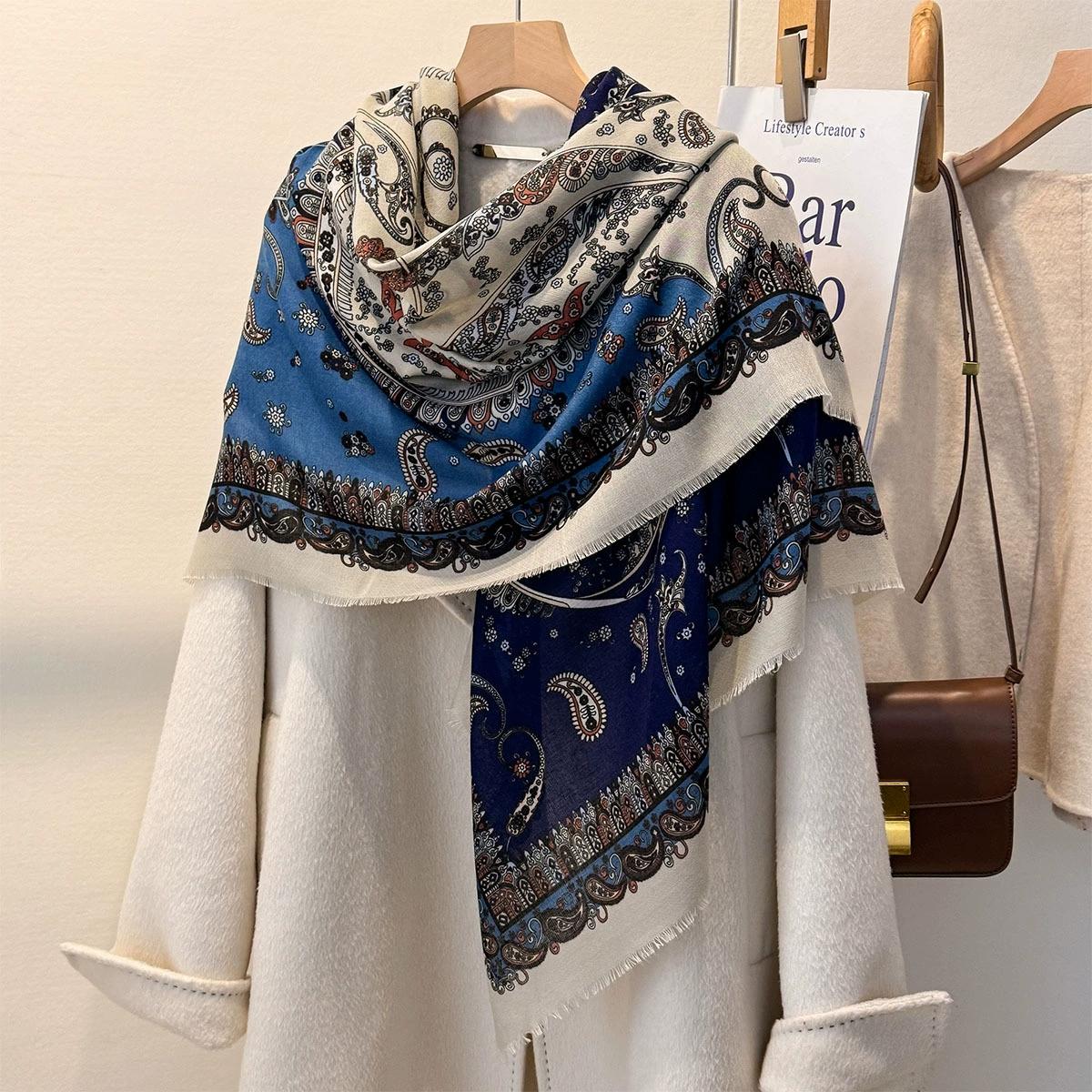 

120Cm Cotton And Linen Feeling Large Square Scarf For Women Fashion Decoration Thin Windproof Shawls And Wraps 120x120cm